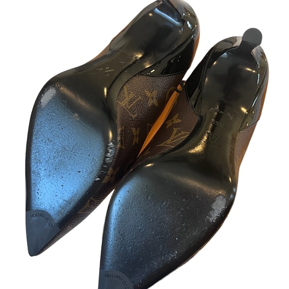 Louis Vuitton Cherie Pump Monogram Leather Heels 100% Authentic, Size 39 1/2 - Picture 4 of 4